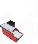 Caisse enregistreuse métallique rouge de supermarché avec recyclable durable de bande de conveyeur