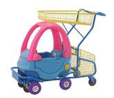Le plastique badine la voiture en acier de jouet de supermarché de chariot aux achats des enfants de chariot d'épicerie
