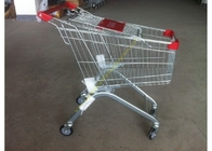 Chariot de chariot à achats de fil en métal d'épicerie de chariot de poussée de supermarché avec la poudre enduite