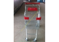 Chariot de chariot à achats de fil en métal d'épicerie de chariot de poussée de supermarché avec la poudre enduite