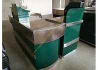 Position vert-foncé au détail stable de plancher de caisse de sortie de caissier en métal